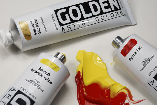 5 Golden iridescent sold Heavy Body Acrylic Paints NEW