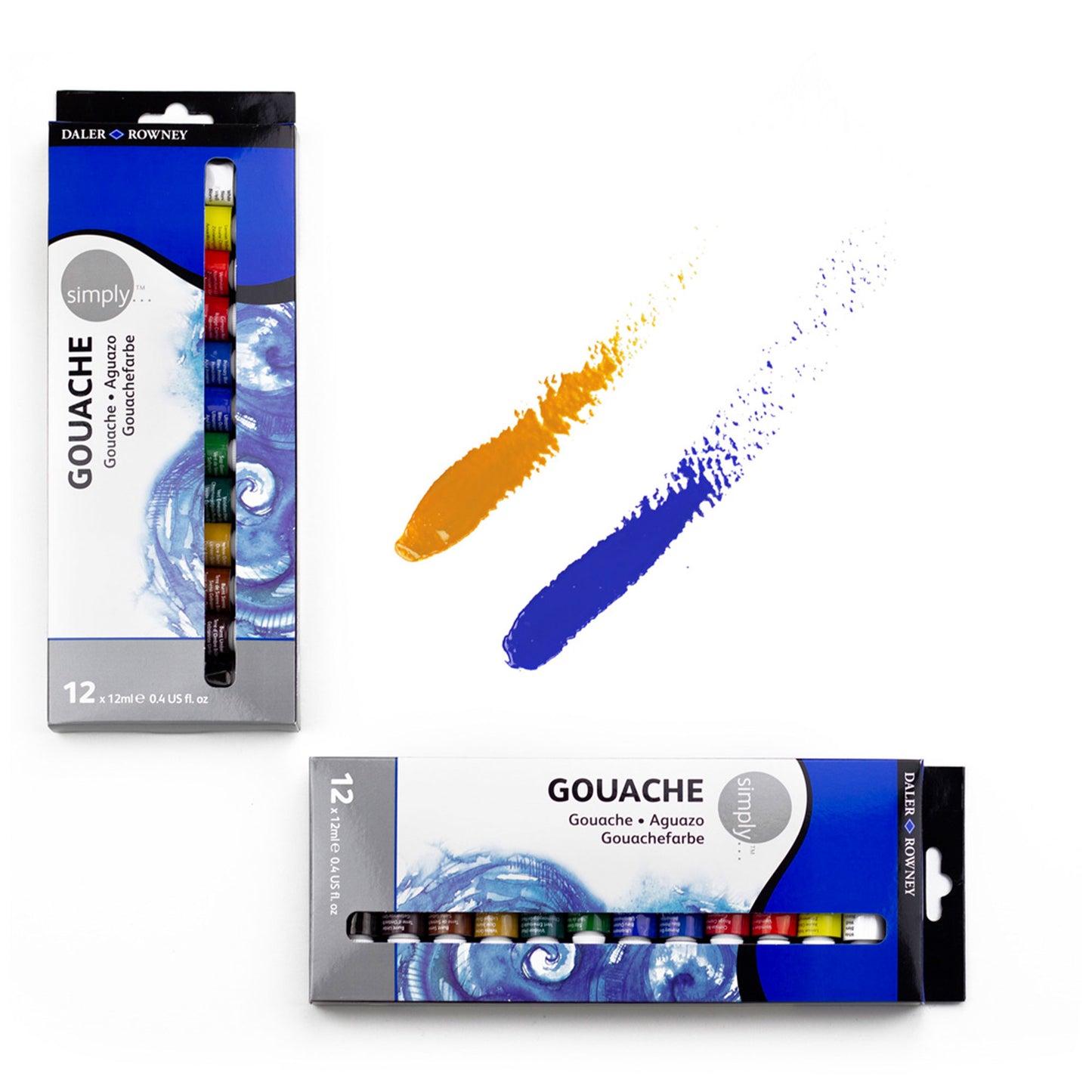 Daler-Rowney Simply Gouache - Set of 12 x 12ml Tubes