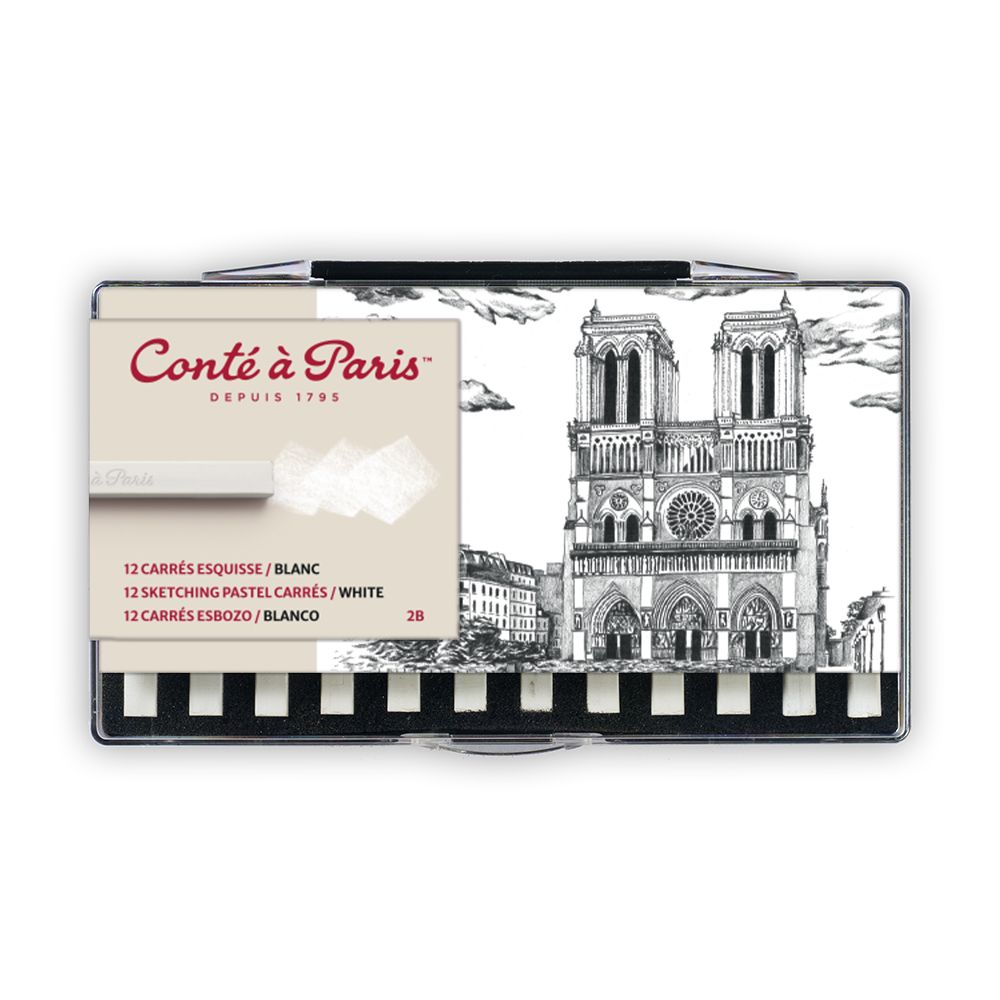Conte a Paris : Carres : Sketching Crayon : White : 2B : Set of 12