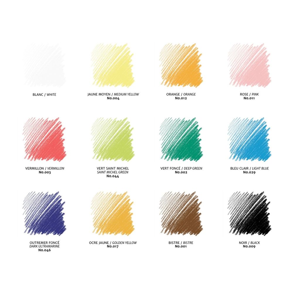 Conte a Paris : Carres : Sketching Crayon : Assorted : Set of 12