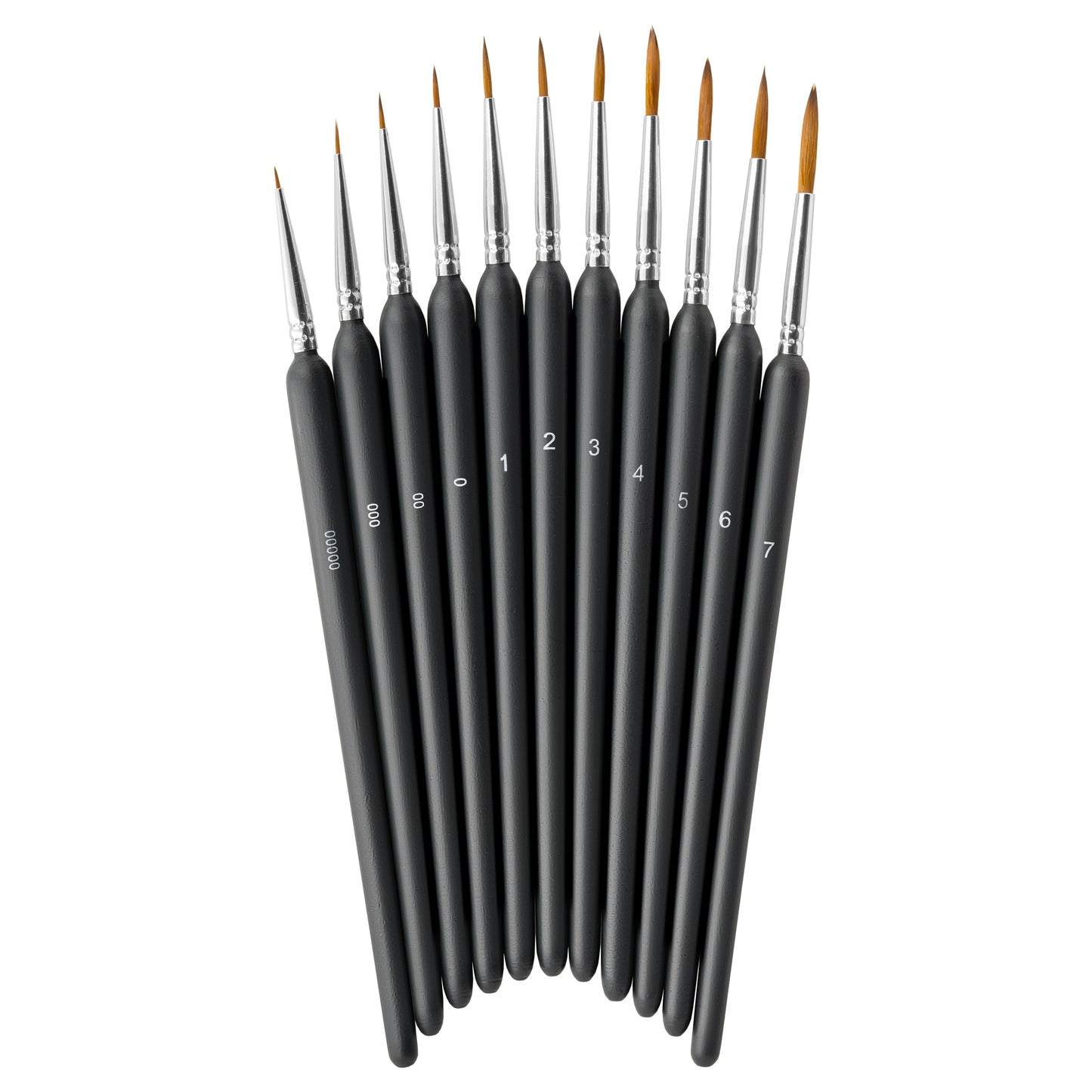 Artists' Fine-Tip Miniature Brushes - Assorted Set of 11 Brushes