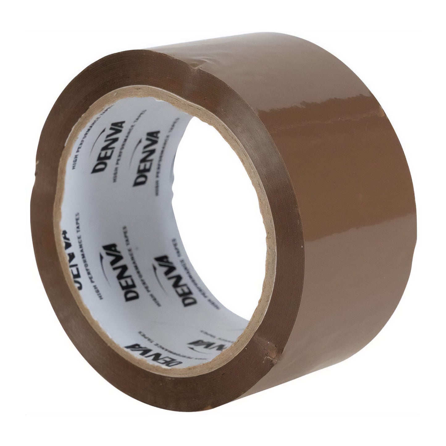 Brown Packing Tape 48mm diameter and 66m in length on an inner cardboard tube.