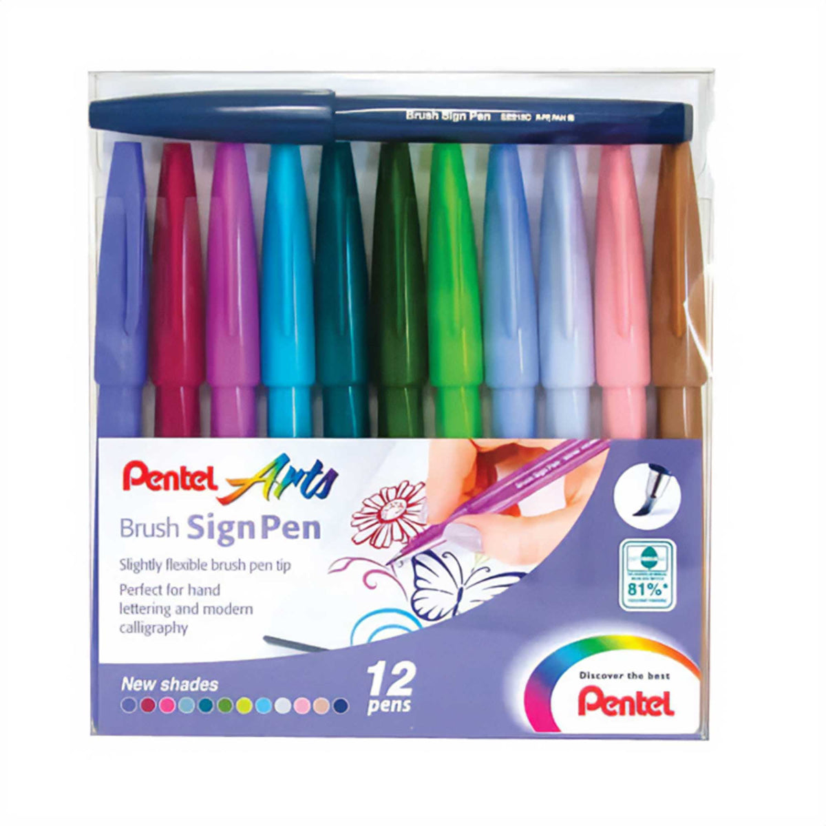 Pentel Arts Brush Sign Pen - New Pastel Shades