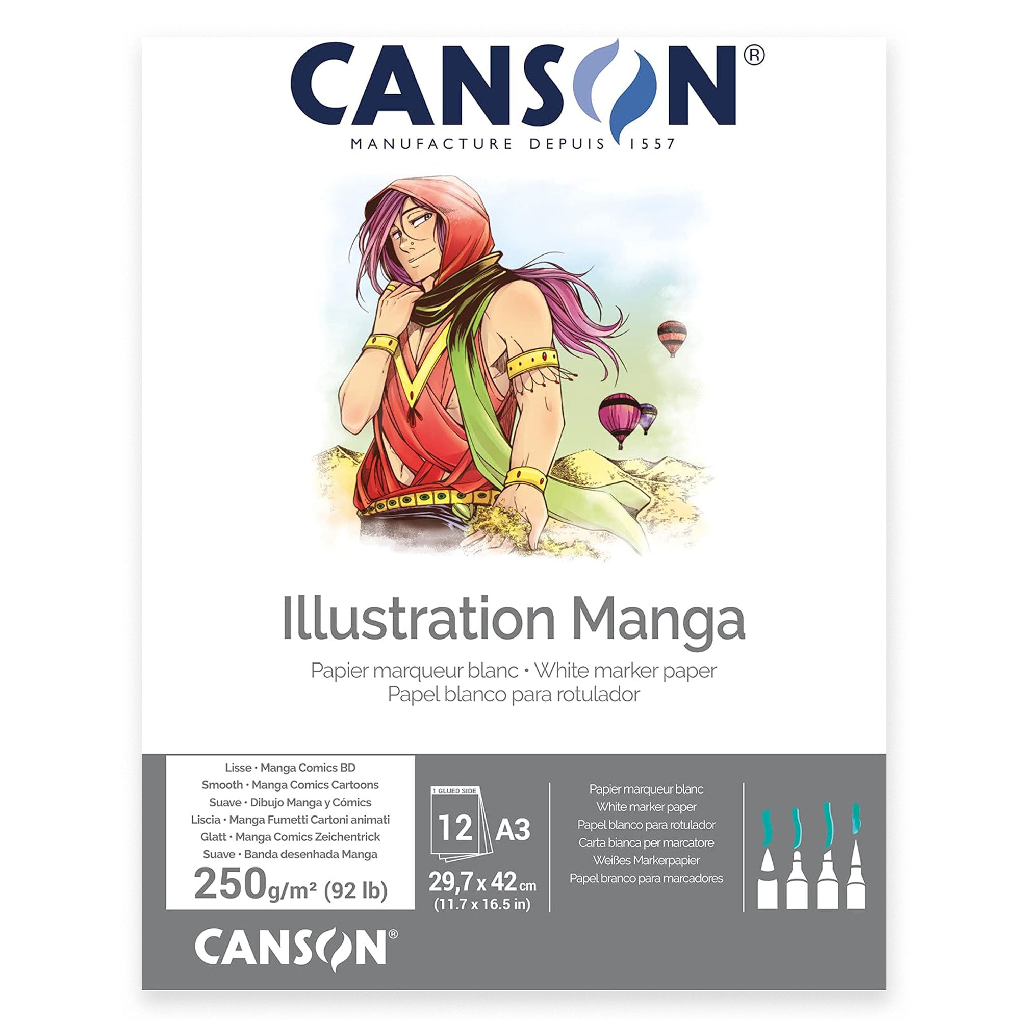 Canson Illustration Manga White Marker Paper A3 250gsm 12 Sheets