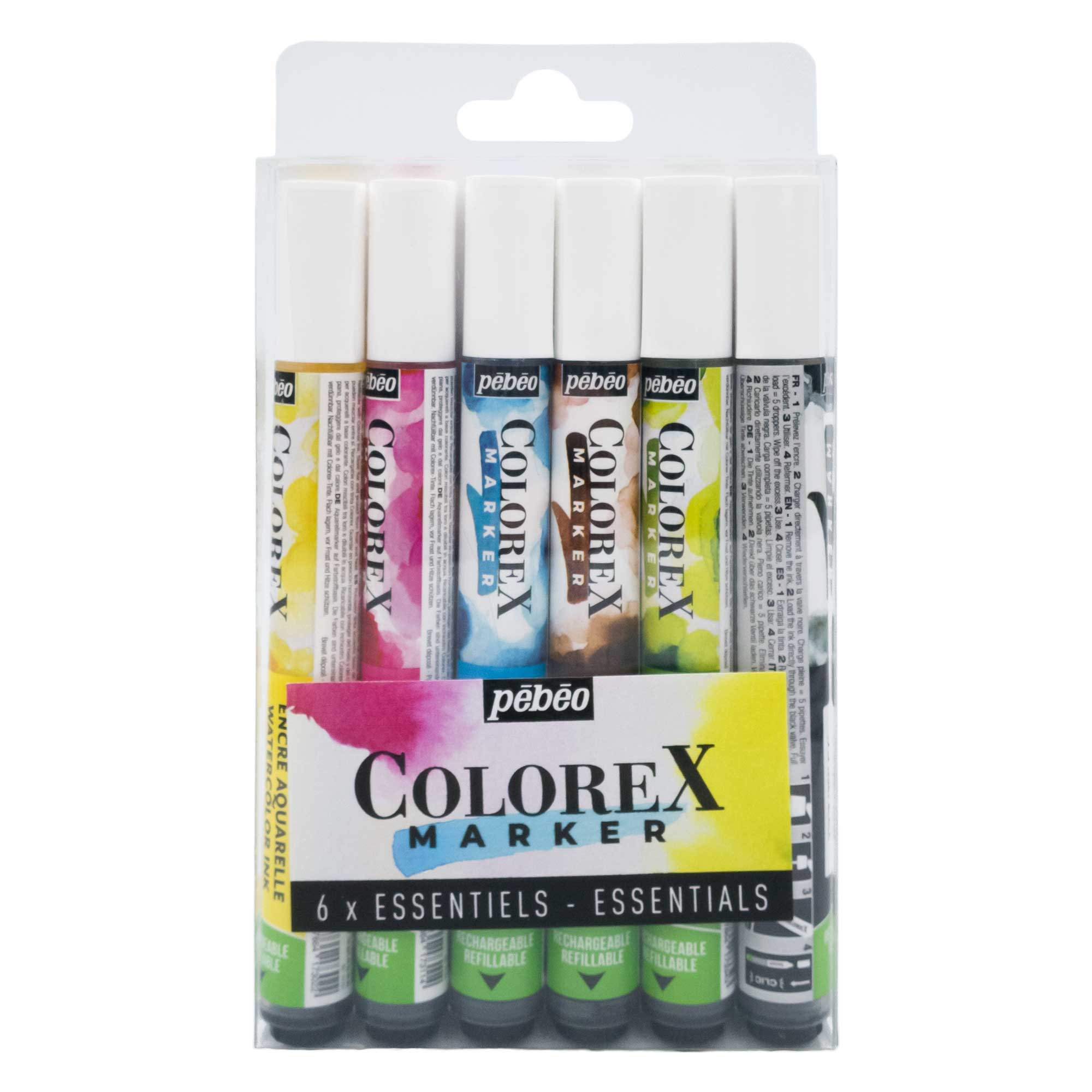 Pebeo Colorex Markers - Set of 6 Essential Colours