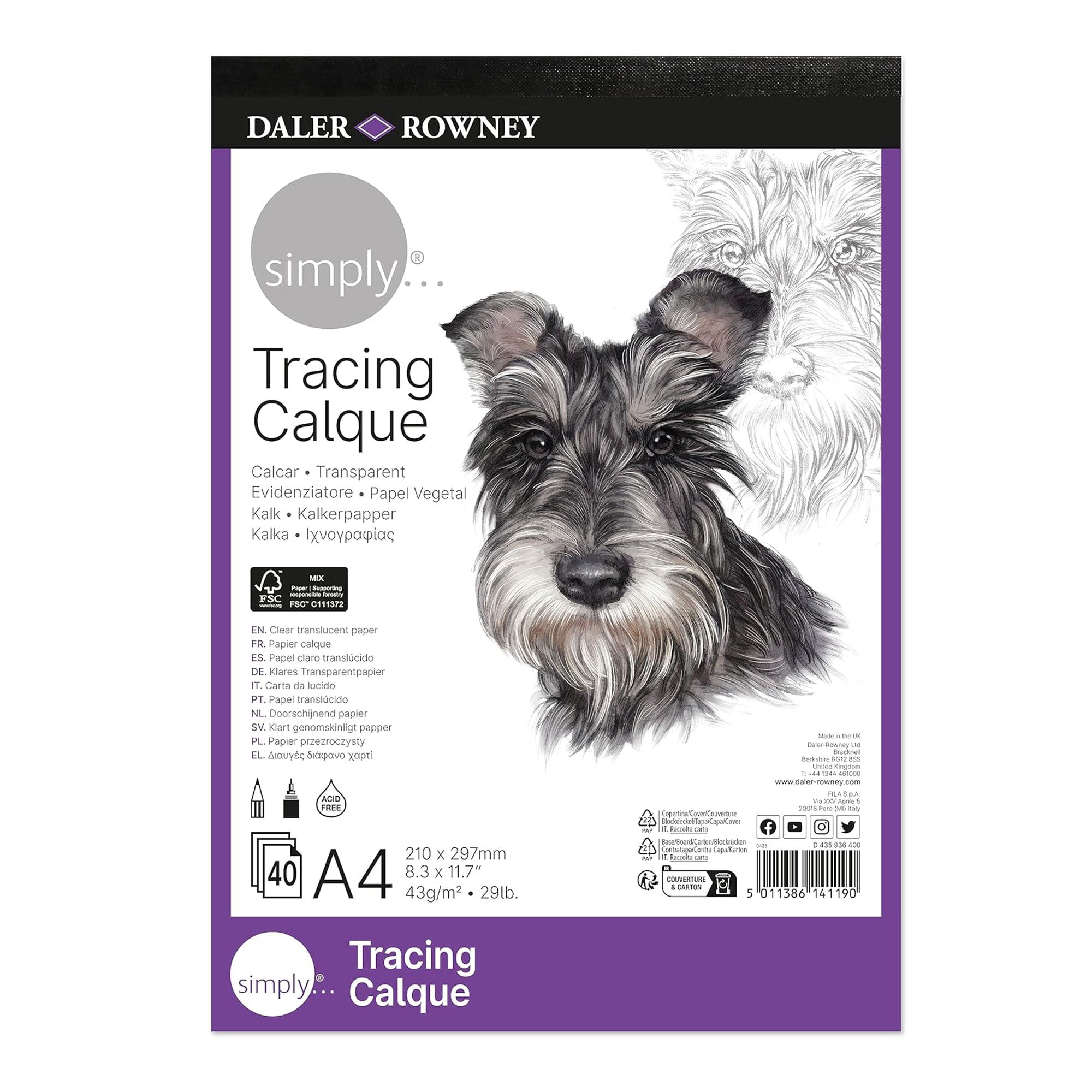 Daler-Rowney Simply Tracing Paper Pads - A4 40 Sheets 43gsm