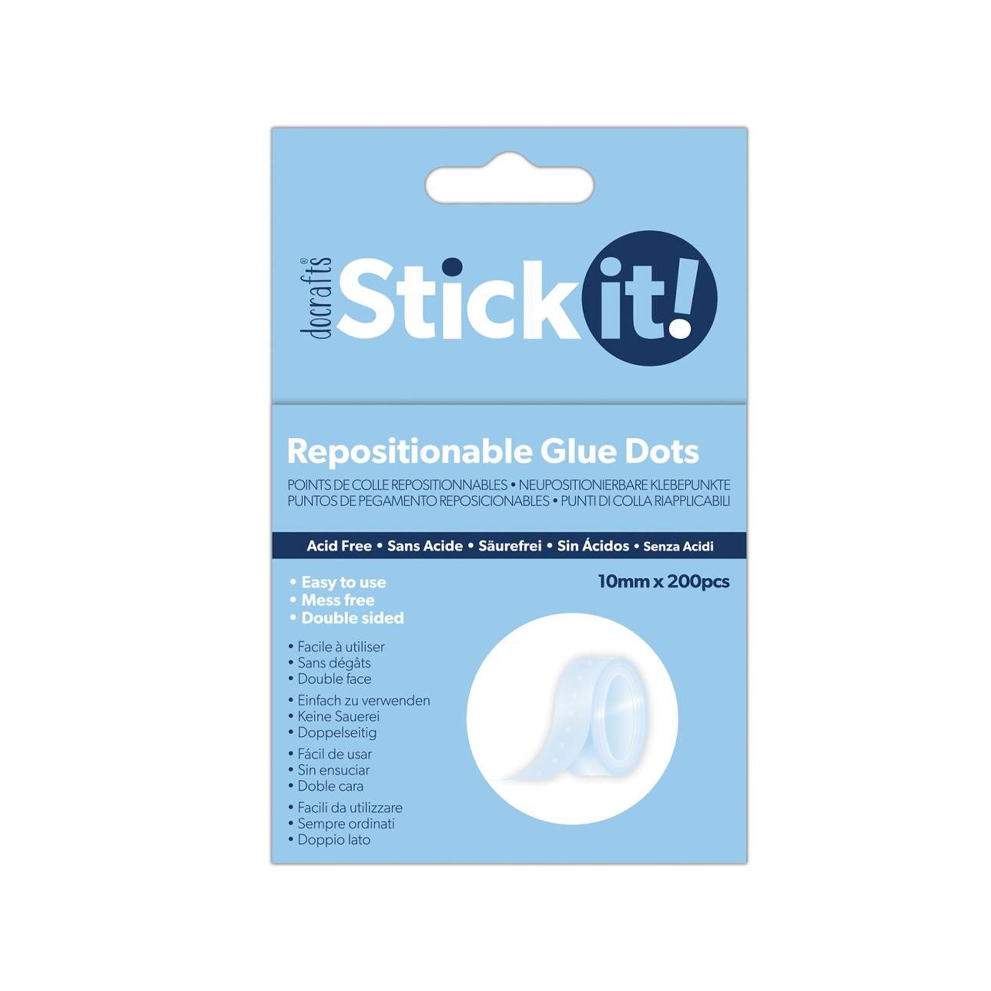 Docrafts Stick It! Repositionable Glue Dots 10mm x 200pcs