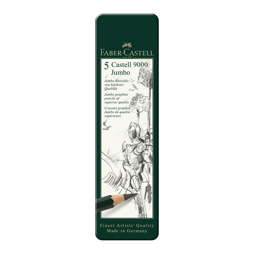 Faber-Castell : Series 9000 : Jumbo Graphite Pencil : Tin Set of 5