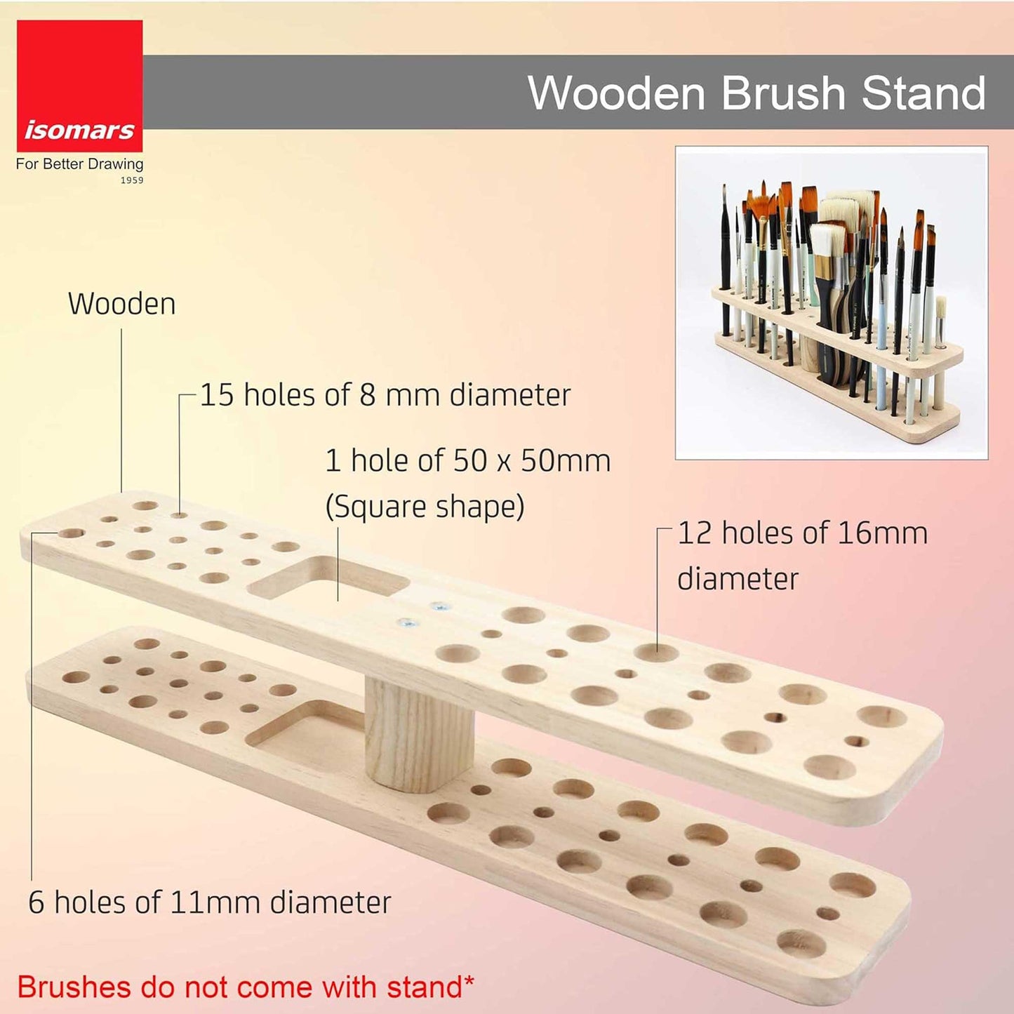 Isomars Wooden Brush Stand Information Sheet