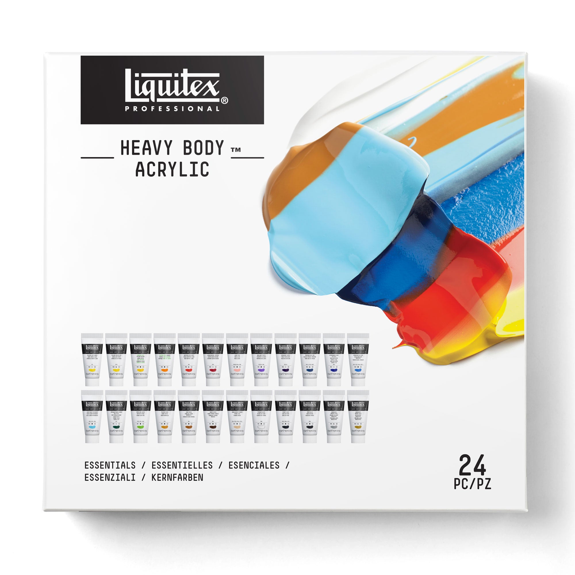 Liquitex Heavy Body Acrylic Essentials Set 24 x 22ml- Incl. FREE Artists Apron