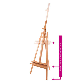 Mabef M11 Artists Lyra Easel Height Adjustment Dimensions