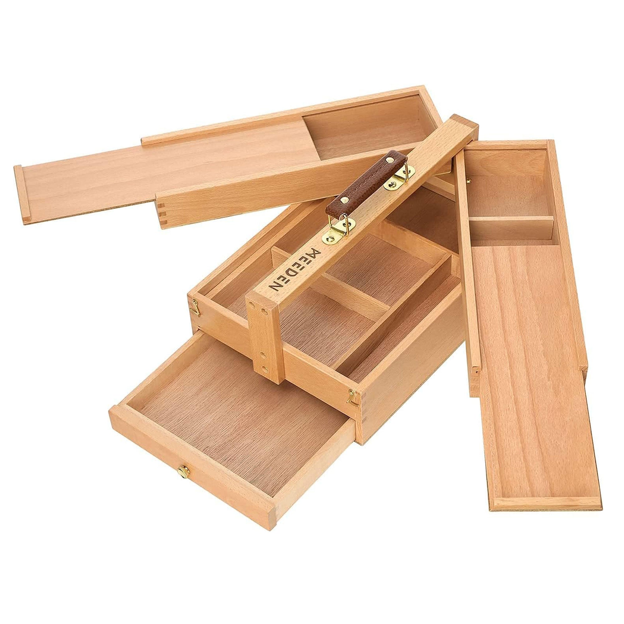 MEEDEN Wooden Art Supply Storage Box 3 Levels