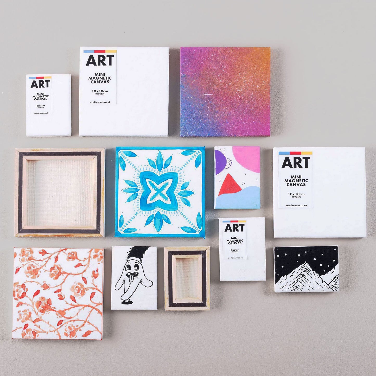 ARTdiscount Mini Magnetic Canvases with example artworks