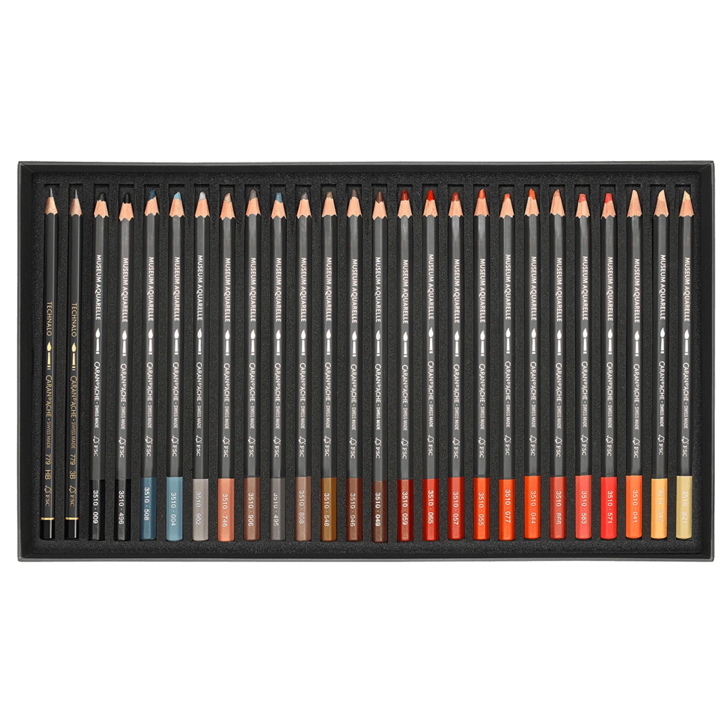 Caran d'Ache Museum Aquarelle Pencils - Set of 76, Layer 3