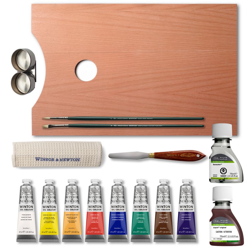 Winsor & Newton : Winton : Oil Paint : 37ml : Wooden Box : Set of 8