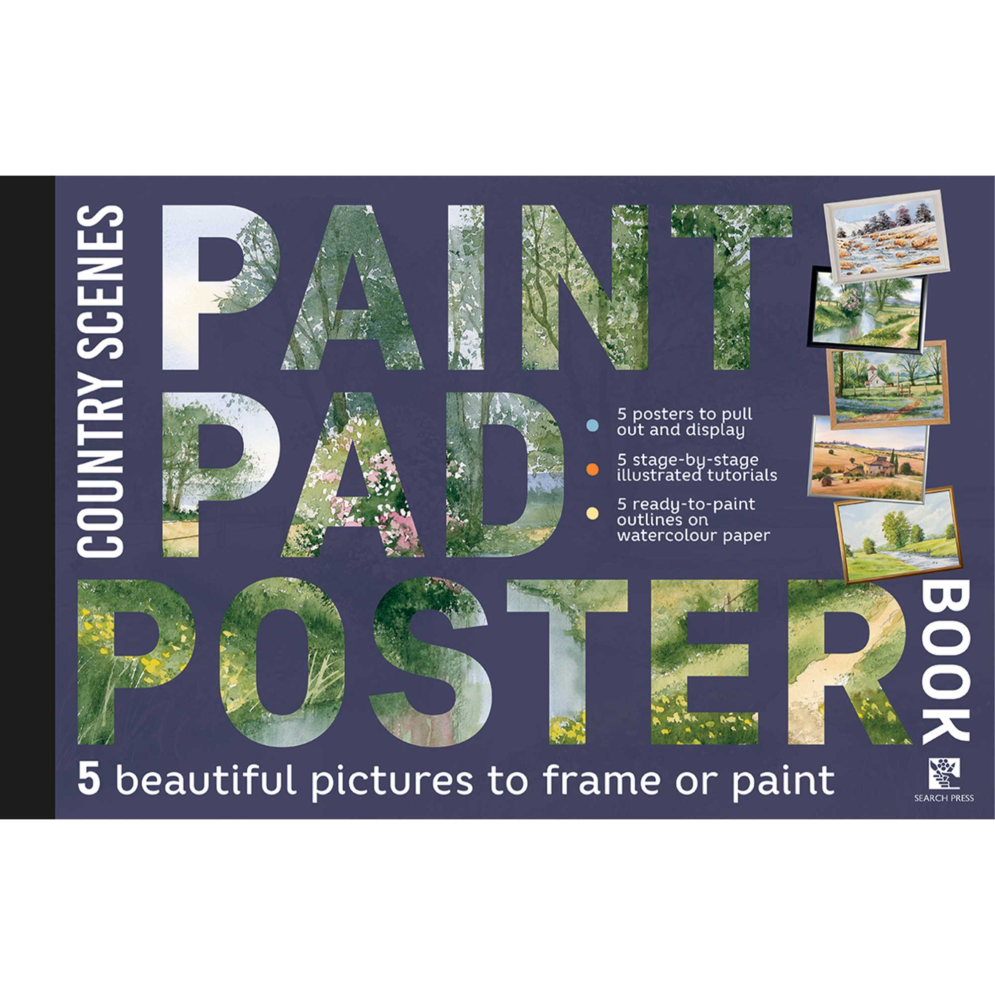 Paint Pad Poster Book: Country Scenes: 5 Beautiful Pictures to Frame or Paint