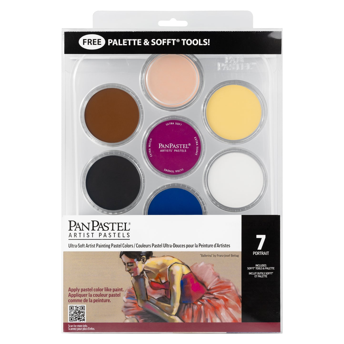 PanPastel Artist Pastels - Portrait Set of 7 Pastel Colours with Accessories
