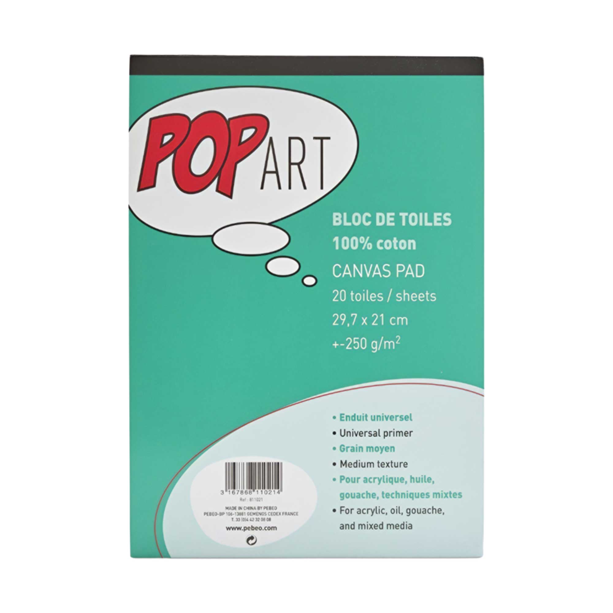 Pebeo Pop Art 100% Canvas Pads - A4
