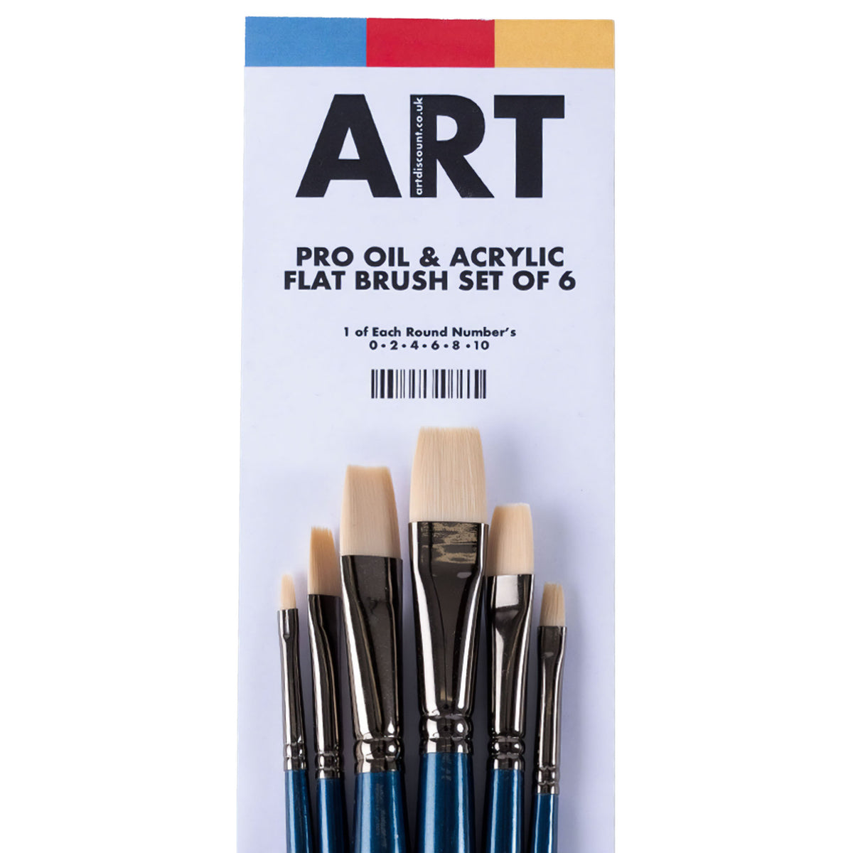 ARTdiscount Pro Oil &amp; Acrylic Flat Brush Set of 6
