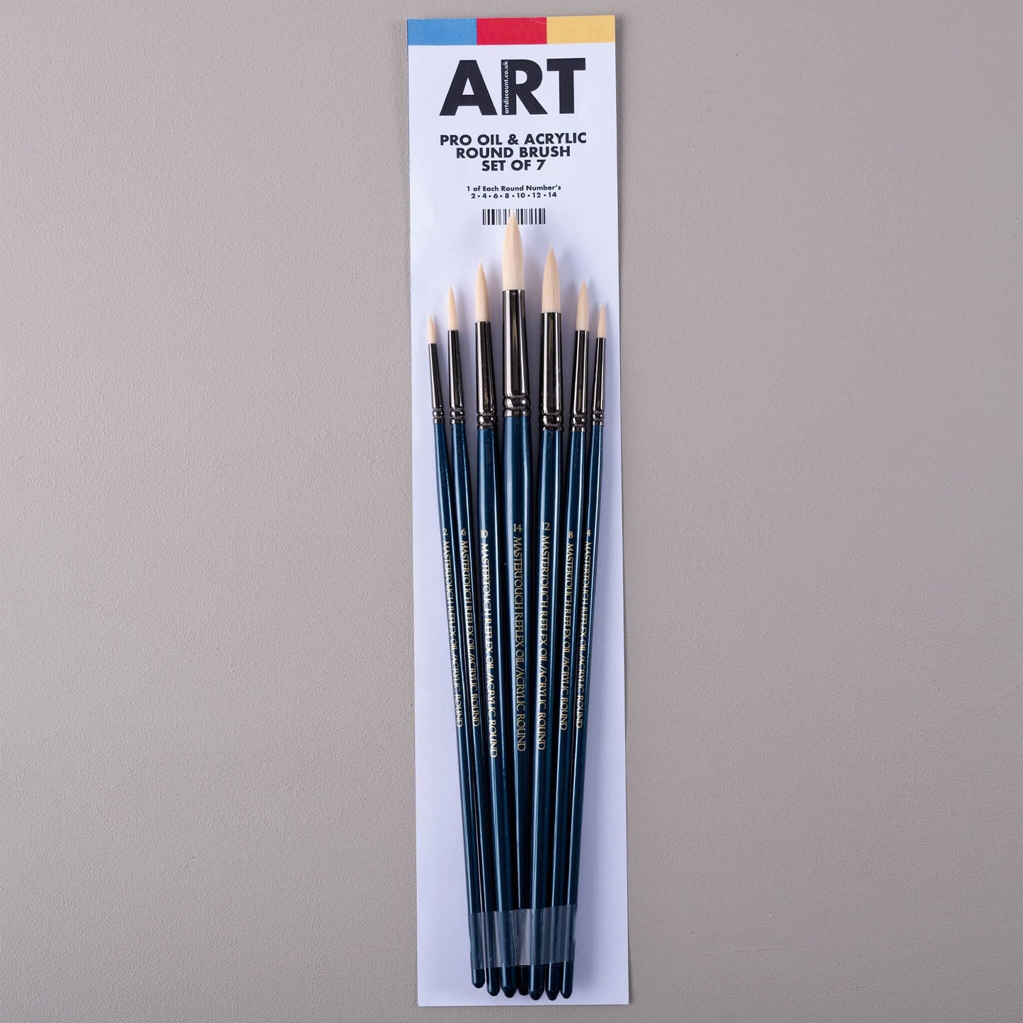 ARTdiscount Pro Oil & Acrylic Round Brush Set of 7 full view