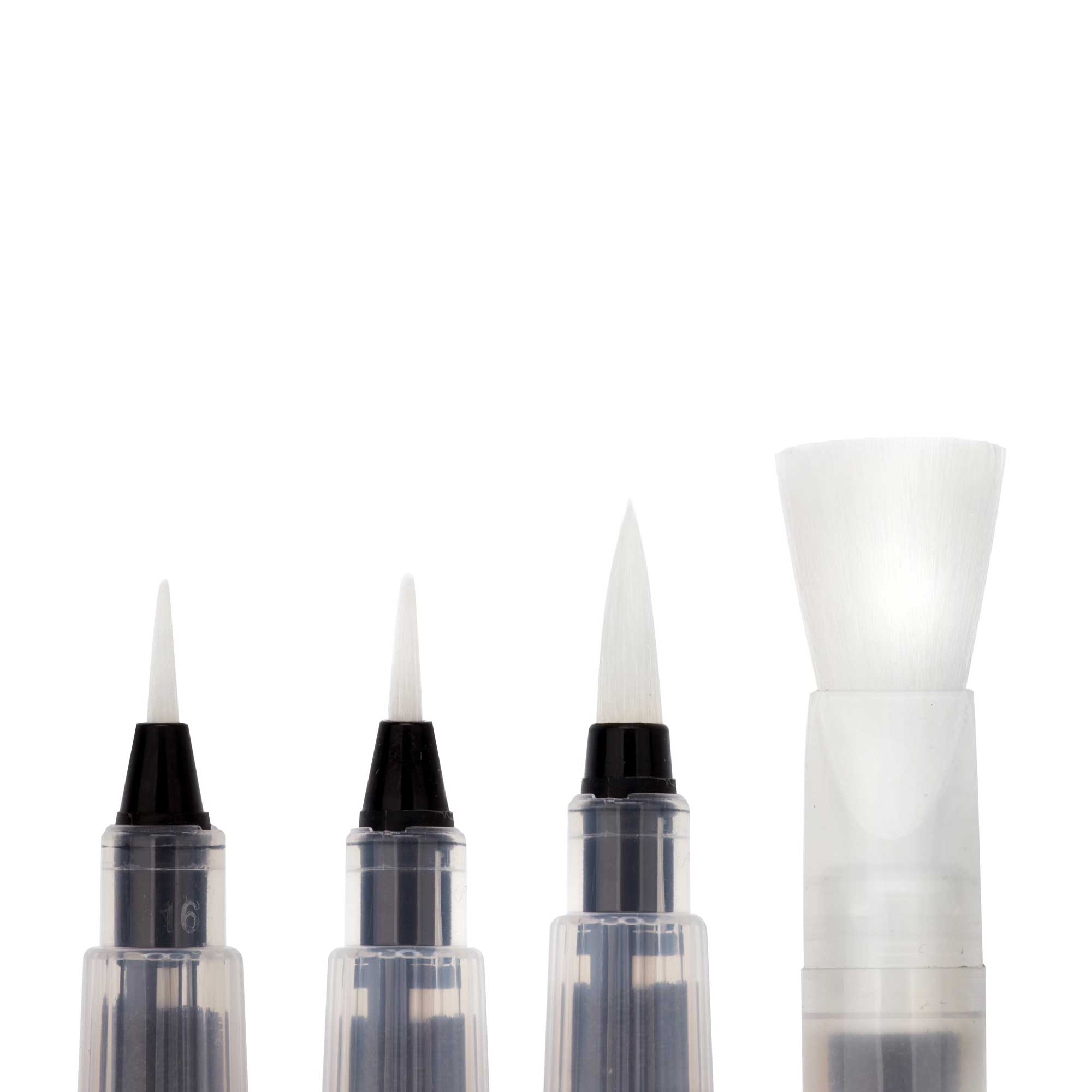 Derwent Push Button Waterbrush Assorted Set of 4 Closeup