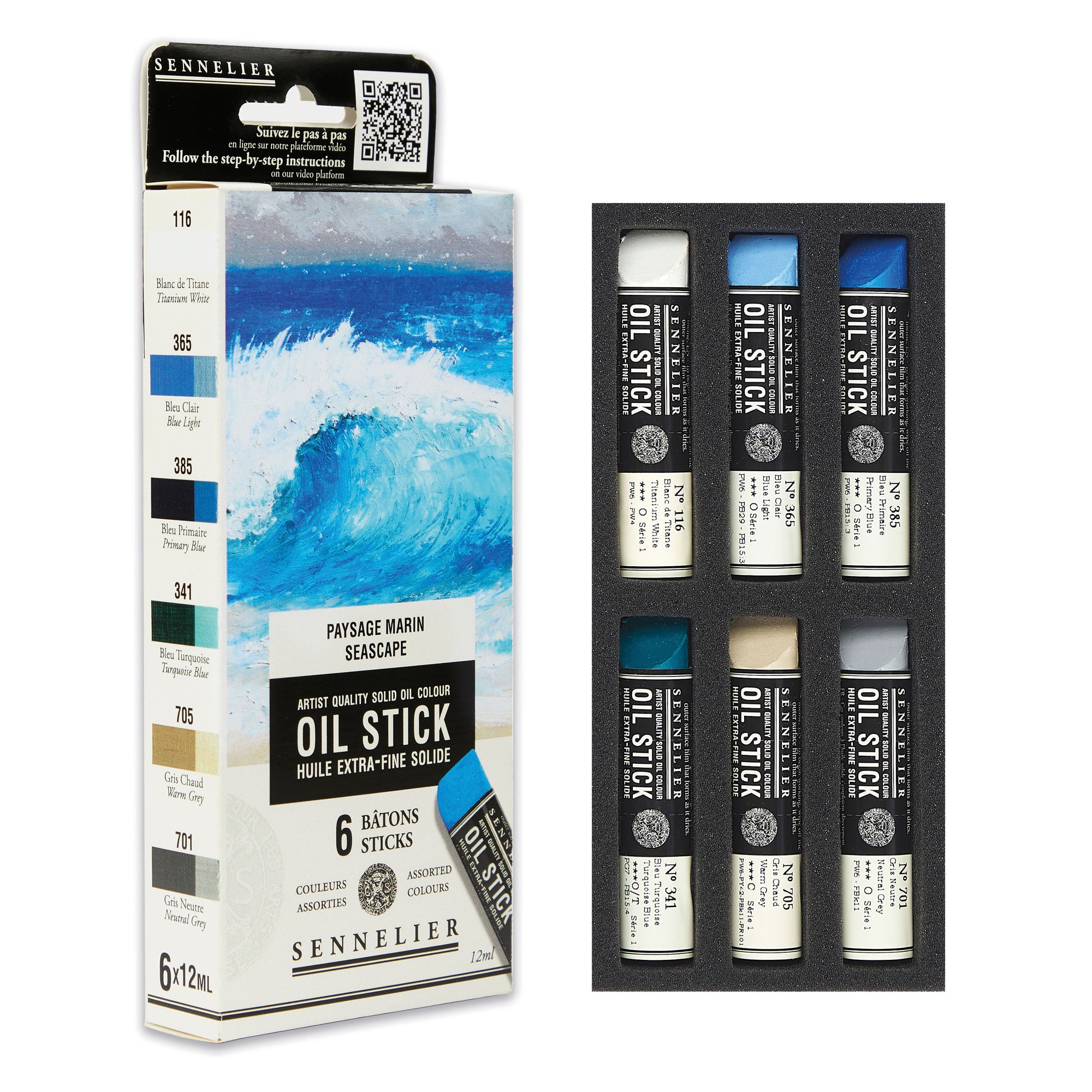 Sennelier Extra Fine Oil Stick 12ml Set of 6 - Seascape
