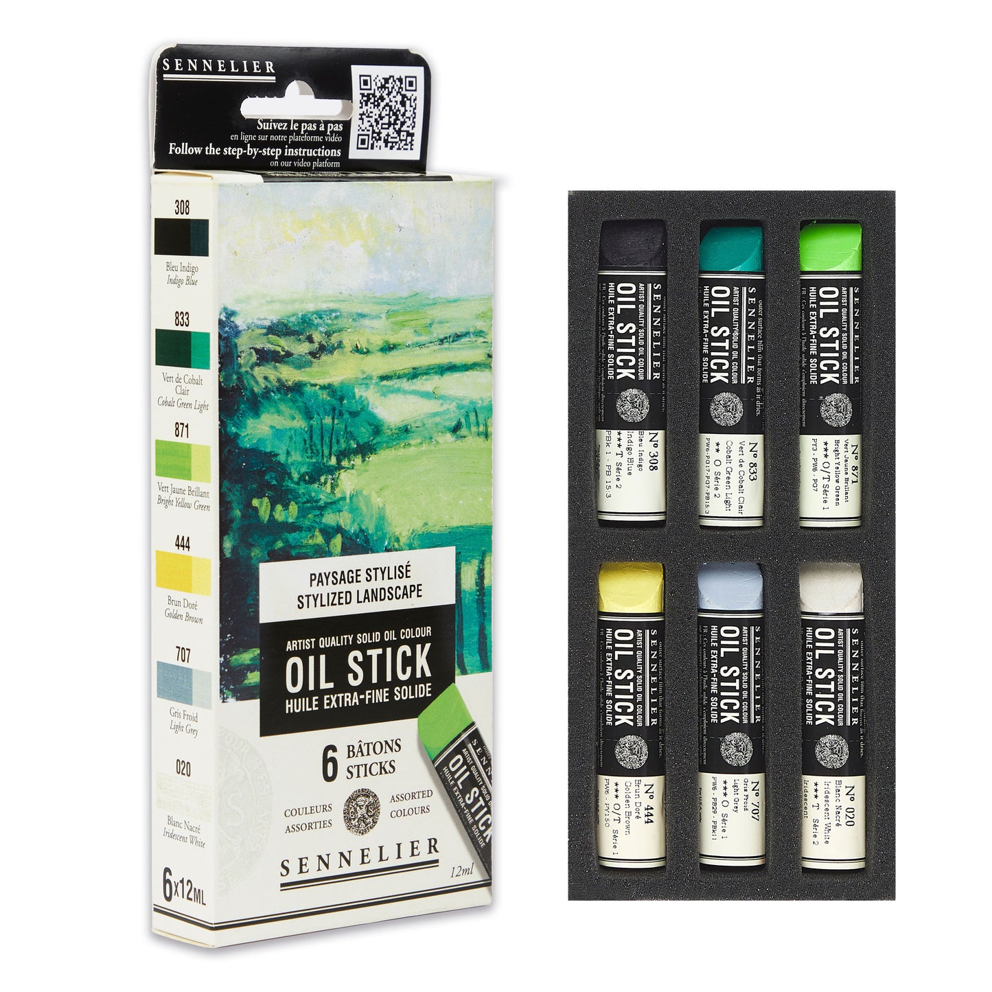 Sennelier Extra Fine Oil Stick 12ml Set of 6 - Landscape