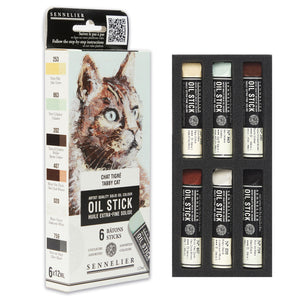 Sennelier Extra Fine Oil Stick 12ml - Set of 6 - Tabby Cat