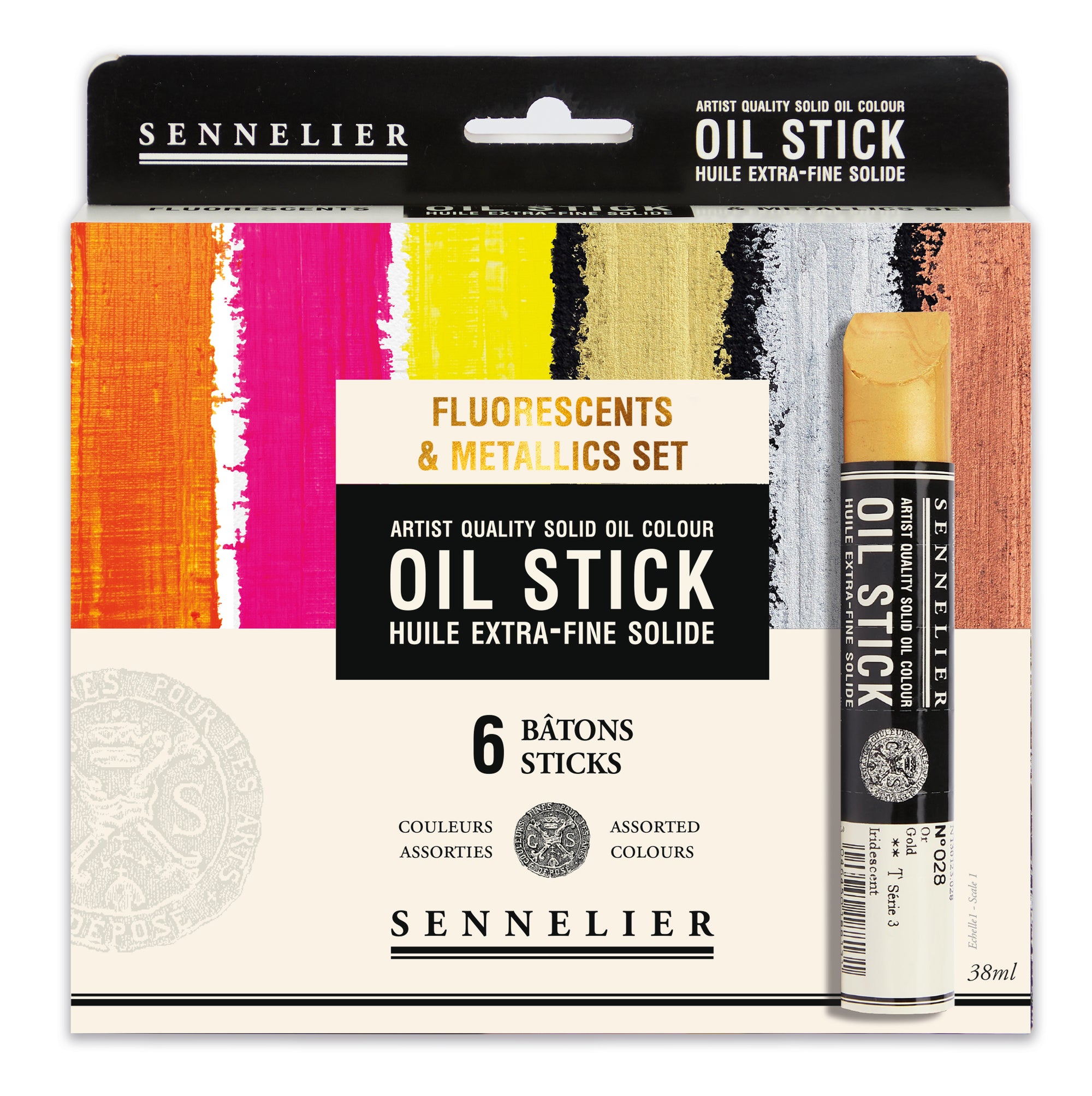 Sennelier Artist Quality Solid Oil Colour Stick 38ml - Fluorescents & Metallics Set of 6