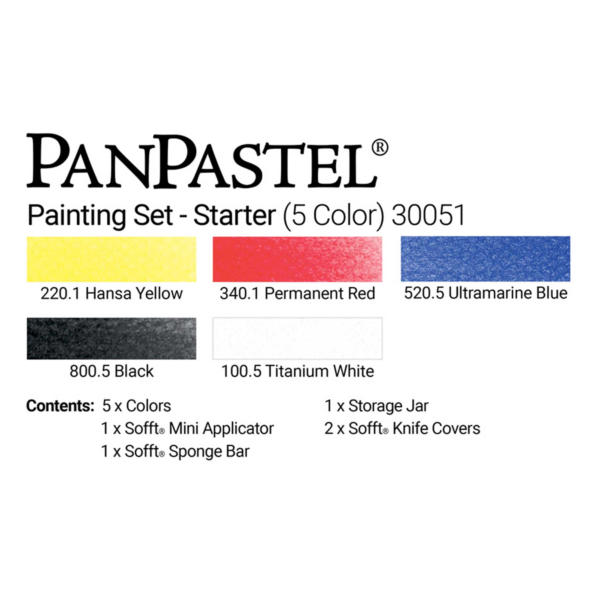 PanPastel Starter Set - Set of 5 - Colour Swatches