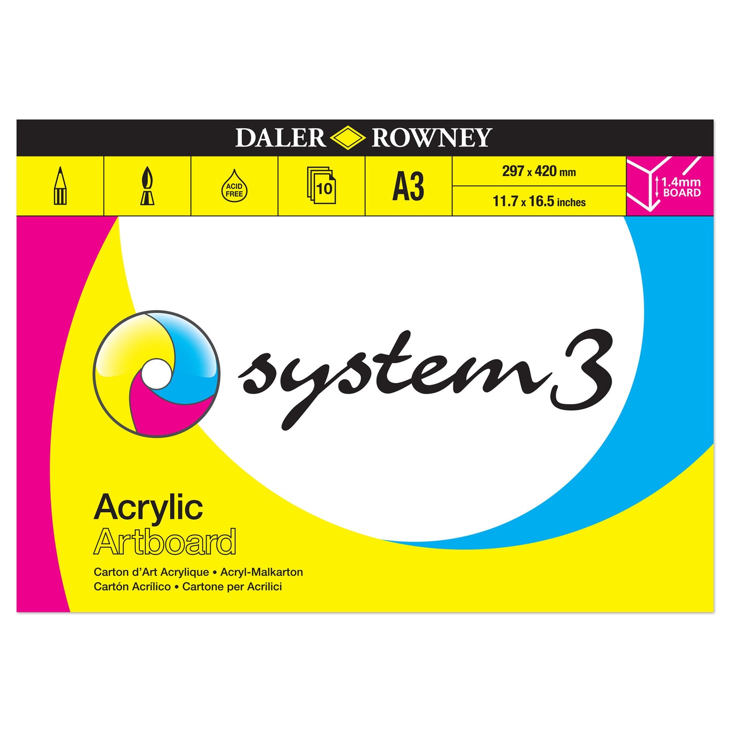 Daler-Rowney System3 Acrylic Artboard Pads - A3