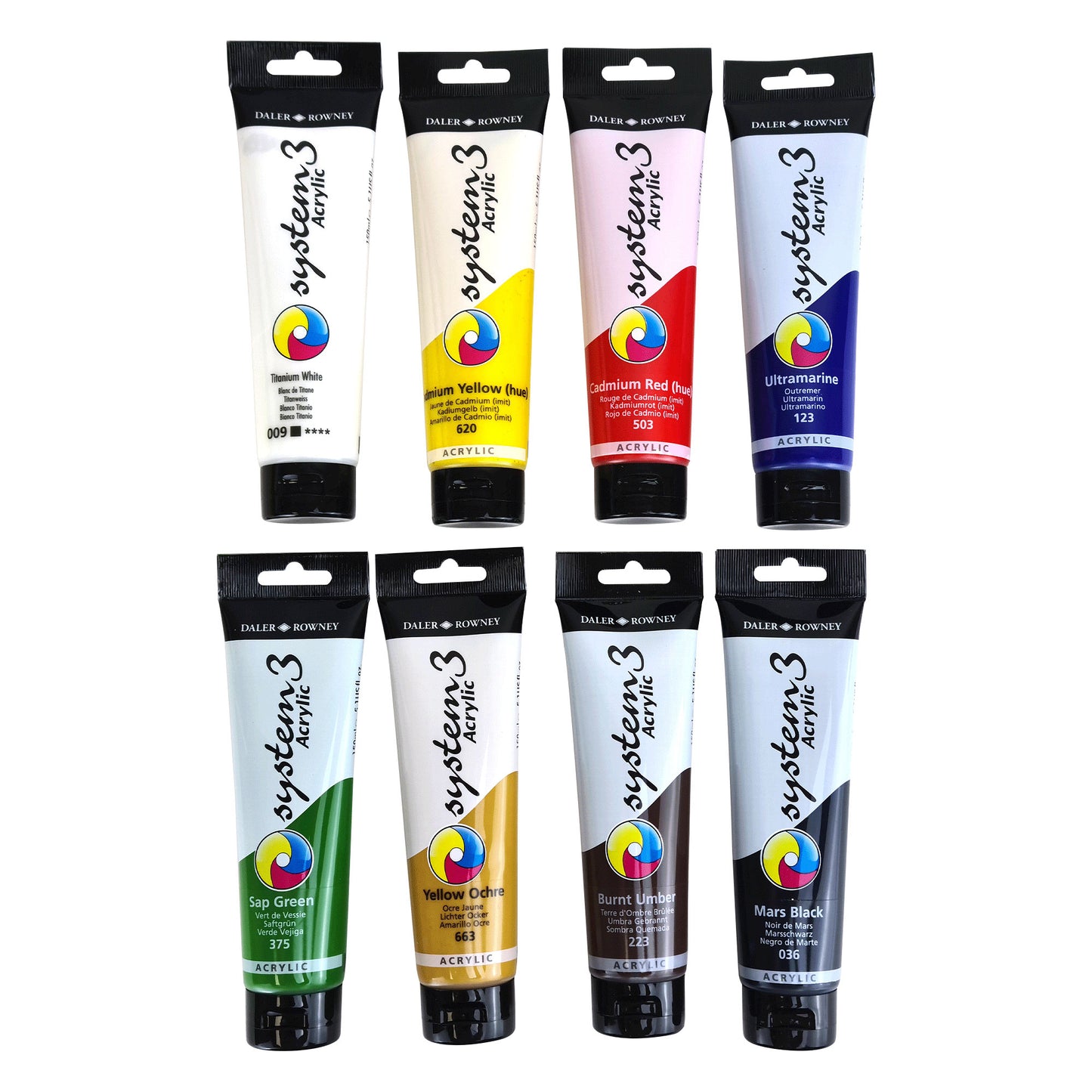 Daler-Rowney System3 Original Jumbo Selection Set 8 x 150ml tubes