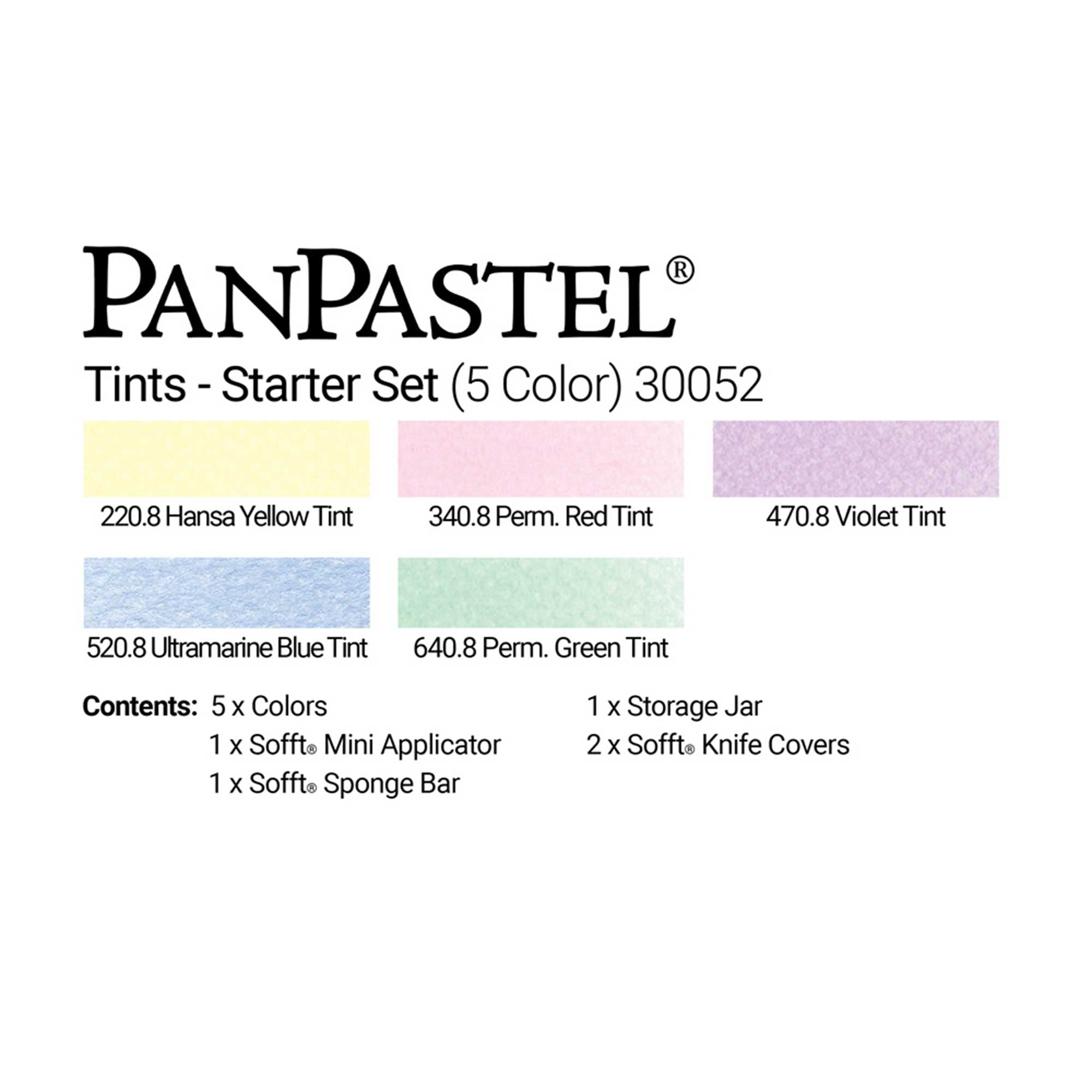 PanPastel Starter Set TINTS - Set of 5 - Colour Swatches