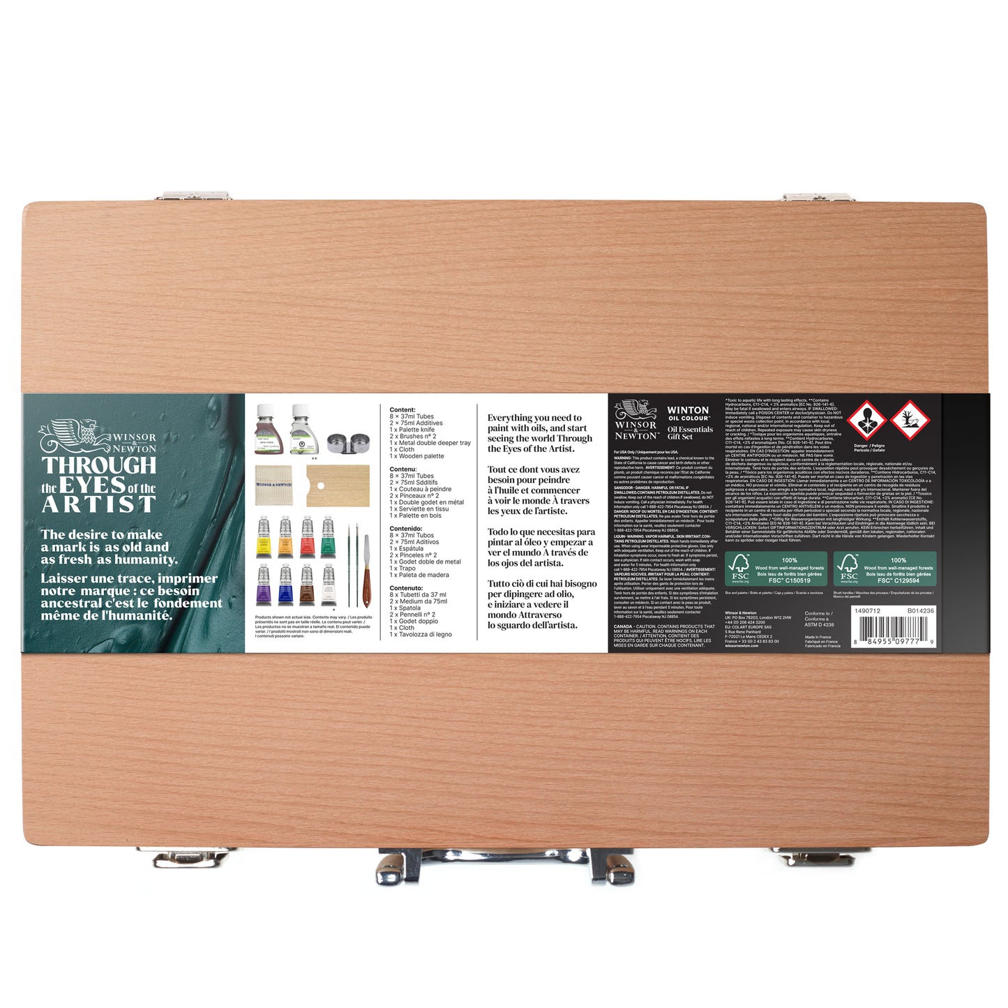Winsor & Newton Winton Oil Wooden Box Set - Back of Box