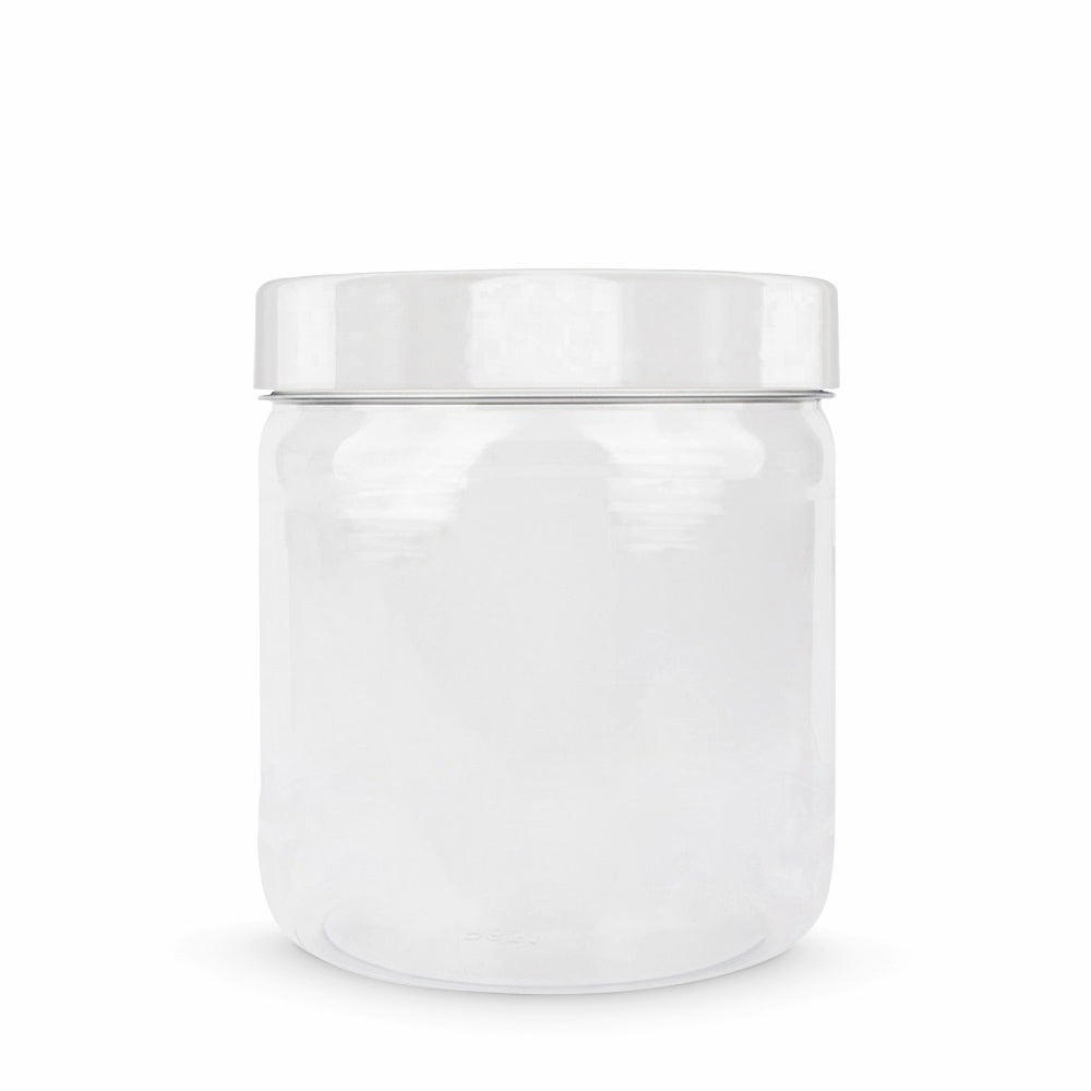 Studio Essentials : Empty Plastic Screw Top Jar : 250ml : White Lid