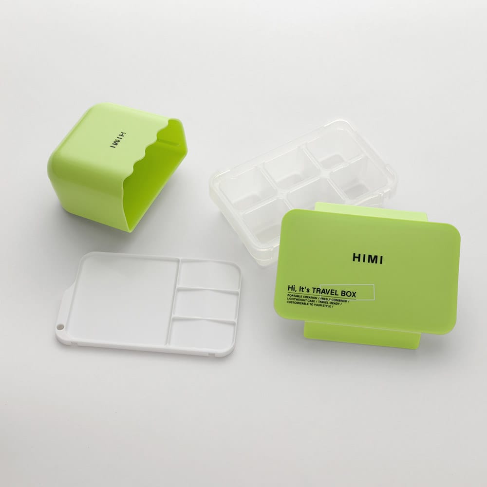 HIMI : Empty Travel Box : 4-in-1 : Compatible With HIMI Jelly Gouache : Portable Bag : Apple Green