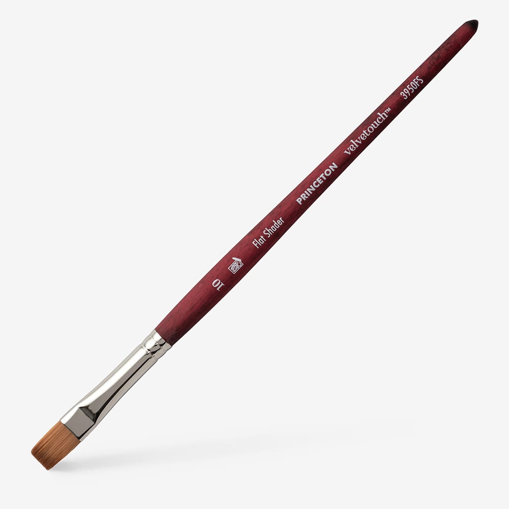 Princeton : Velvetouch : Series 3950 : Short Handle : Flat Shader