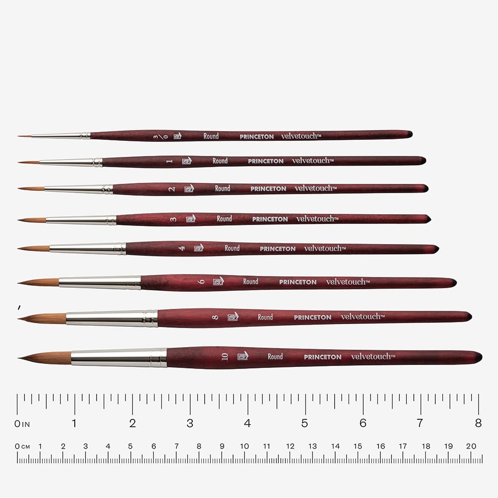 Princeton : Velvetouch : Series 3950 : Short Handle : Round
