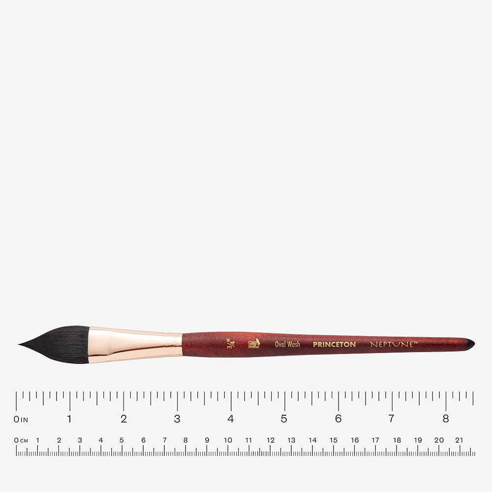 Princeton : Neptune : Synthetic Squirrel : Watercolour Brush : Series 4750 : Short Handle : Oval Wash