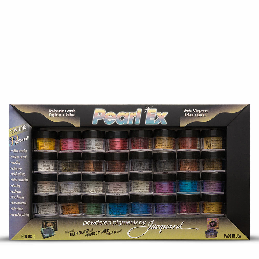 Jacquard : Pearl Ex : Powdered Pigment : .11oz : 3g : 32 Colour Set