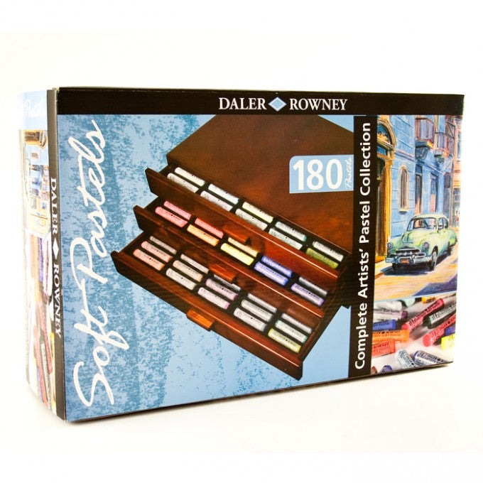 Daler-Rowney : Artists' Soft Pastel : Deluxe Wooden Box : 180 Pastels