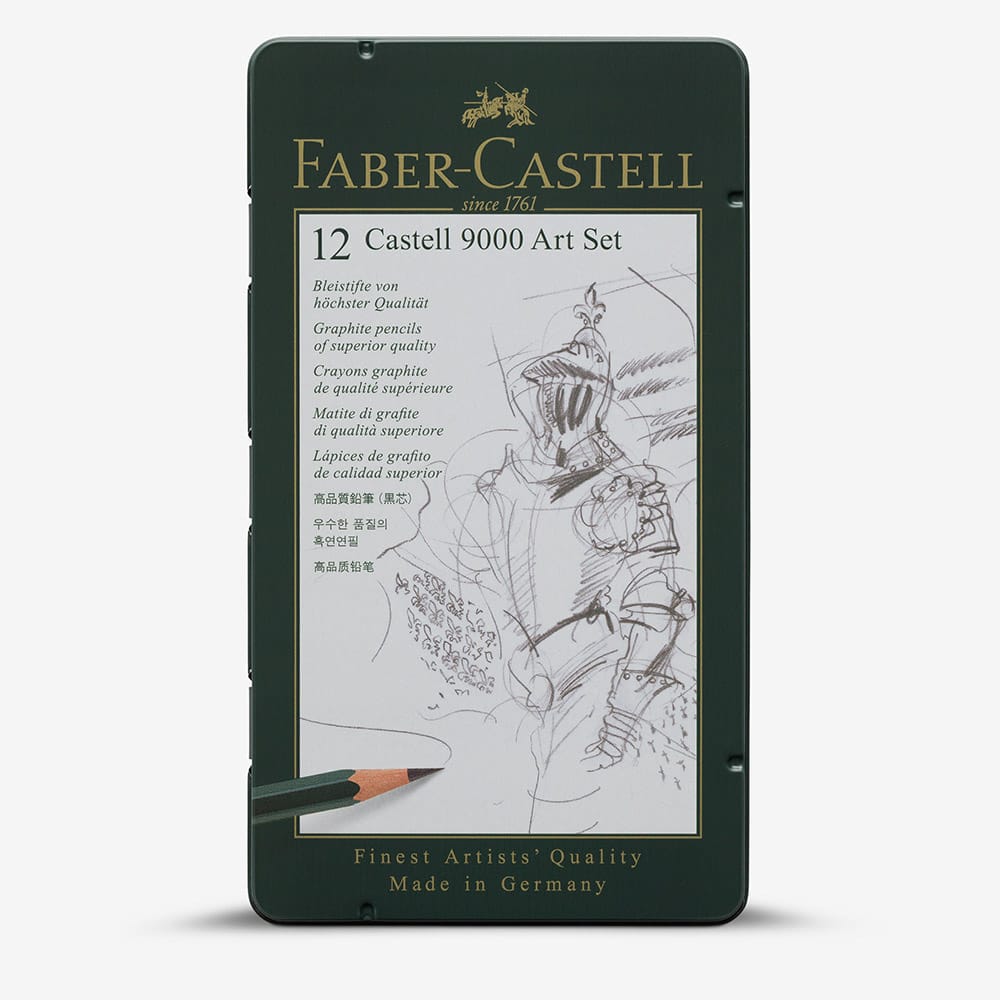 Faber-Castell : Series 9000 Pencil : Metal Tin Set of 12 : 8B-2H