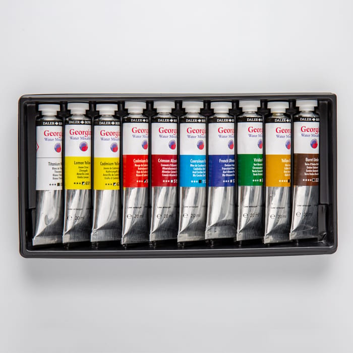 Daler-Rowney : Georgian Water Mixable Oil Paint Introduction Set : 20ml : Set Of 10