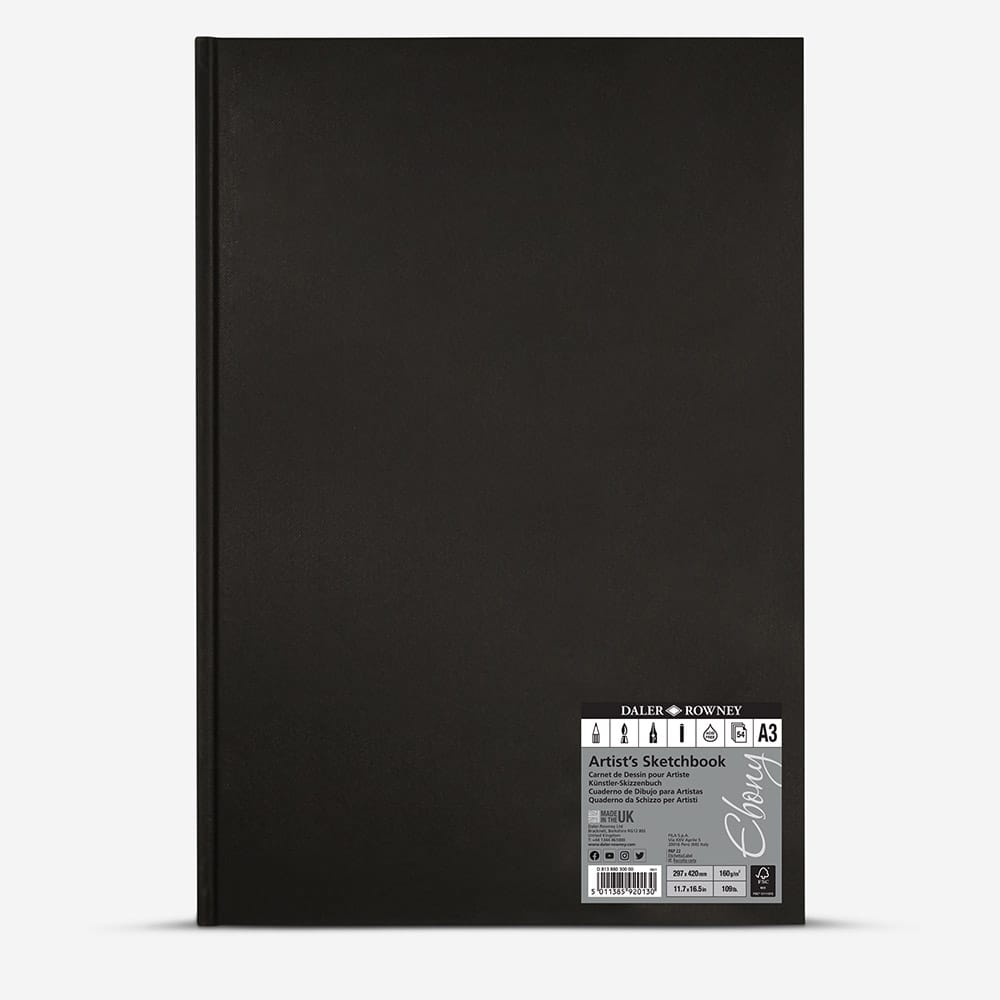 Daler-Rowney : Ebony Hardbound : Portrait : 160gsm : 54 Sheets