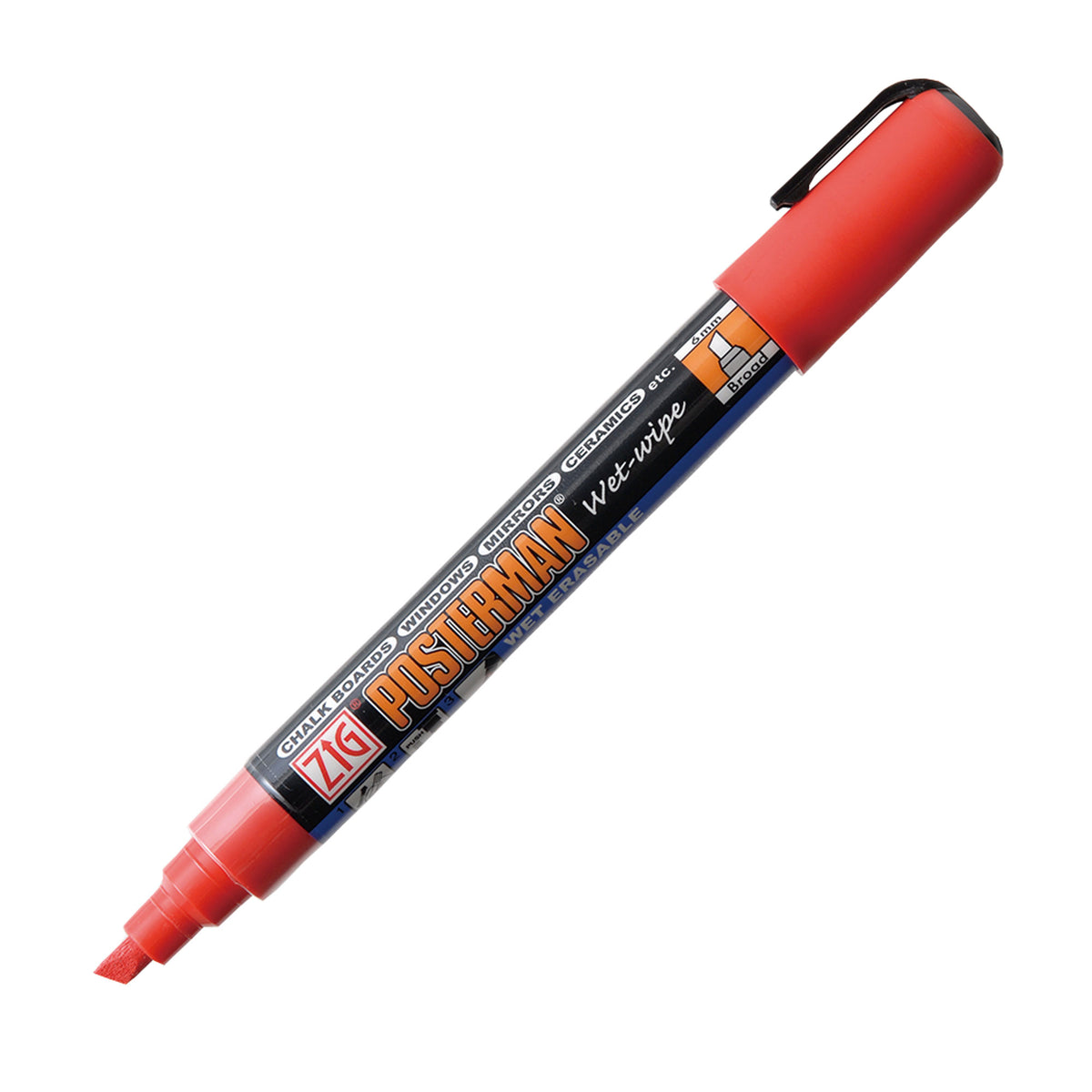ZIG Posterman Wet-Wipe Broad Chisel Tip 6mm Marker Pen