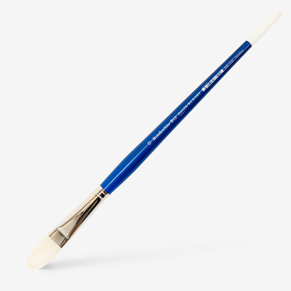Daler-Rowney : Bristlewhite : Hog Bristle Brush : Long Handle : Series B12 : Filbert