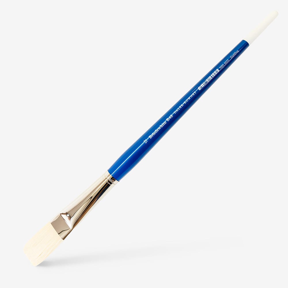 Daler-Rowney : Bristlewhite : Hog Bristle Brush : Long Handle : Series B48 : Long Flat