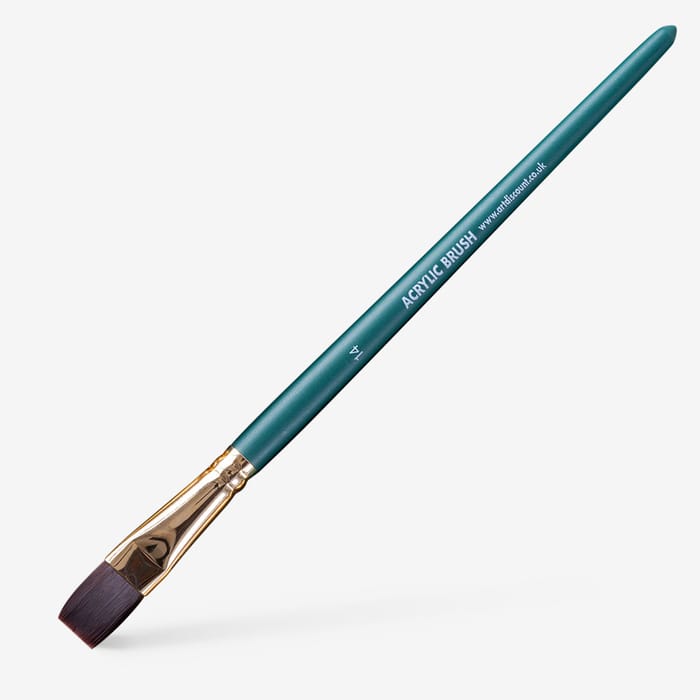 ARTdiscount : Short Handled : Artists' Brush : Flat : Size 14