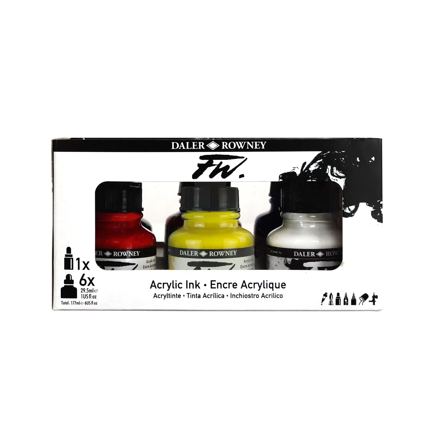Daler-Rowney FW Acrylic Ink Primary Set Box