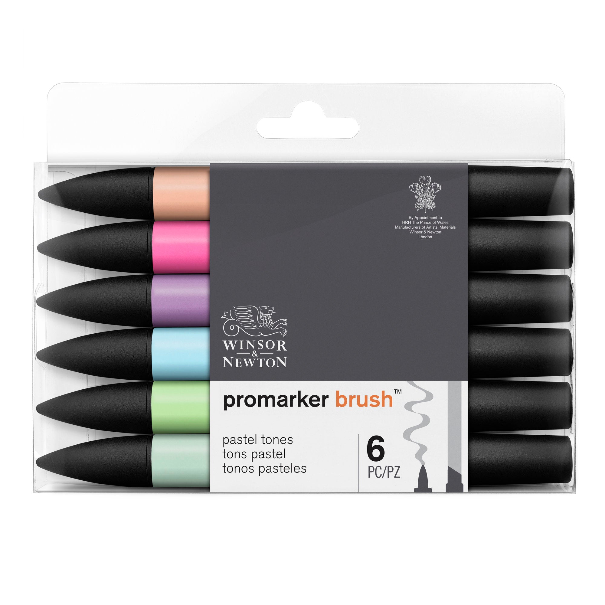 Winsor & Newton Promarker BRUSH - Set of 6 Pastel Tones